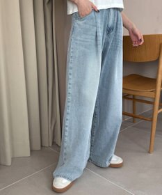 WEGO モチーフデニムタックパンツ