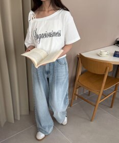 WEGO モチーフデニムタックパンツ