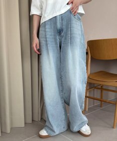 WEGO モチーフデニムタックパンツ