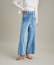 GRACE CONTINENTAL 切替ワイドデニムパンツ