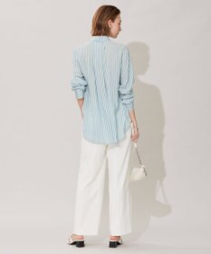 ICB L 【洗える】 キュプラローンストライプ シャツ