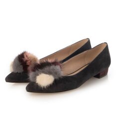 MODE ET JACOMO <MODE ET JACOMO>ファー付ポインテッドトゥフラットパンプス