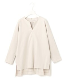 ICB 【洗える・WEB限定カラーあり】 ウールミルドサキソニー キーネックブラウス