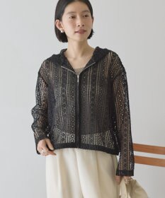 AMERICAN HOLIC 【先行予約】幾何学レースフードシャツ