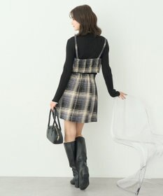 earth music&ecology コットンツイルチェックミニスカート