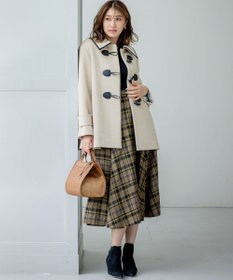 組曲 L シアーツイルチェック フレアスカート