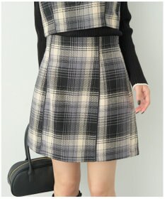 earth music&ecology コットンツイルチェックミニスカート