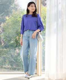 ANY 【大好評につき新色登場/洗濯機可/ウエストゴム/ストレッチ】ワイドデニムパンツ