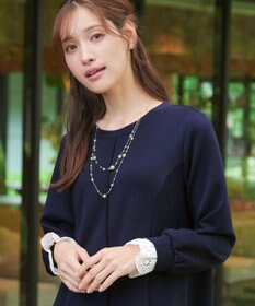 Tiaclasse コットンレースドッキングカットソーワンピース