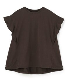 UNFILO プレーティング フレアスリーブ Tシャツ ブラウン