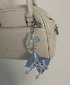 WEGO ダブルパールリボンキーホルダー