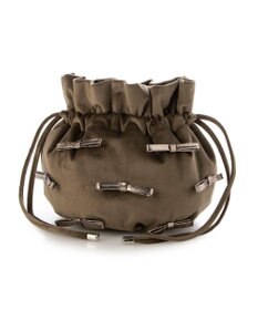 UNBILLION カシュカシュ cachecache / メタリックリボンベロア巾着バッグ