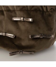 UNBILLION カシュカシュ cachecache / メタリックリボンベロア巾着バッグ