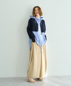 YECCA VECCA ZIPニットレイヤードフーディーシャツ