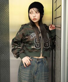 WEGO グラフィックショートZIPパーカー