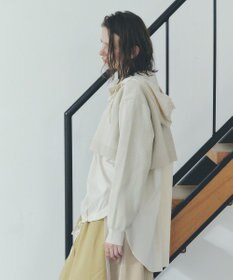 YECCA VECCA ZIPニットレイヤードフーディーシャツ