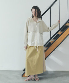 YECCA VECCA ZIPニットレイヤードフーディーシャツ