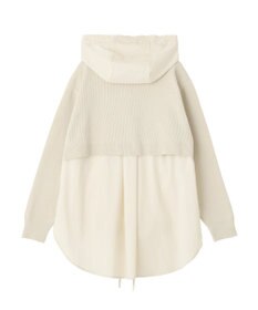 YECCA VECCA ZIPニットレイヤードフーディーシャツ