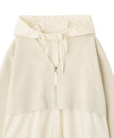 YECCA VECCA ZIPニットレイヤードフーディーシャツ