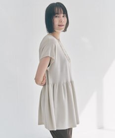 UNFILO L スゴ機能美ニット フレンチスリーブ ペプラム