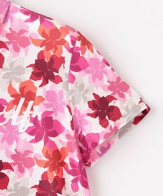 23区GOLF 【WOMEN】【UVカット】草花柄プリントポロシャツ