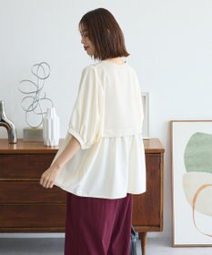 Green Parks ベスト風７分袖ドッキングプルオーバー