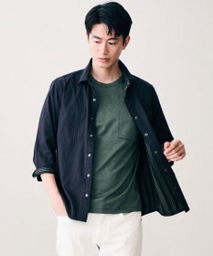 JOSEPH ABBOUD 【2WAY・リバーシブル・七分袖】リバーシブルストライプ シャツ