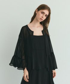 GRACE CONTINENTAL シフォンフリルポンチョ