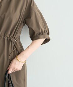 YECCA VECCA <<UVカット>>ドロストギャザー袖ワンピース