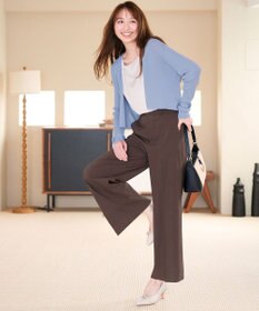 ANY SIS エアリーストレッチ ワイドパンツ ブラウン
