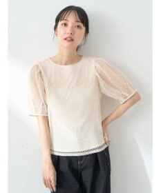 earth music&ecology 袖シアーレースプルオーバー