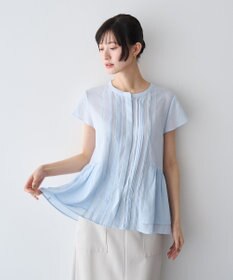 YECCA VECCA ペプラムシアーブラウス