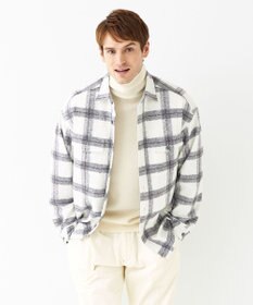JOSEPH ABBOUD MOUNTAIN 【SPACE／UNISEX】フランネルジャージーブロック シャツ