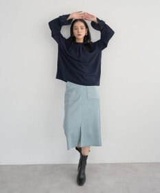 YECCA VECCA ハイウエストフェイクスエードスカート