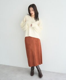 YECCA VECCA ハイウエストフェイクスエードスカート