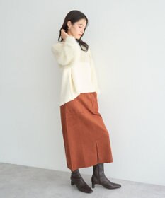 YECCA VECCA ハイウエストフェイクスエードスカート