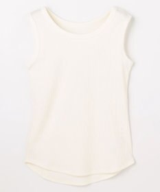 ANY テレコラウンドヘムタンクトップ ホワイト