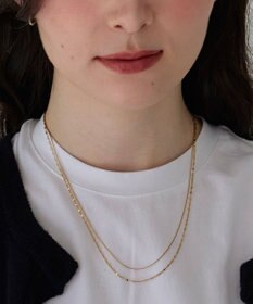 Phoebe 【金属アレルギー対応】ダブルチェーンネックレス　ゴールド/サージカルステンレス