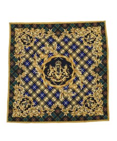 Marca 【Marcaオリジナル】オーナメントチェック 大判 シルクツイル スカーフ