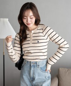 WEGO 【WEB限定/25年秋冬新作】別注USPOLOヘンリーネックニットPO