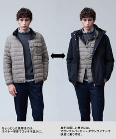 J.PRESS MEN 3シーズン着られる贅沢【3WAY SYSTEM / 撥水 / ストレッチ】マウンテンパーカー / ダウンライナーデタッチャブル