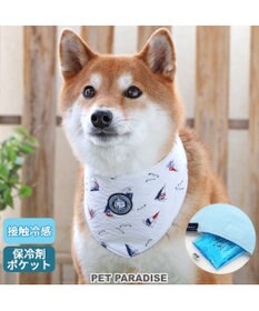 PET PARADISE J.PRESS ヨット柄 クールネック バンダナ 保冷剤付き SM【中型犬】