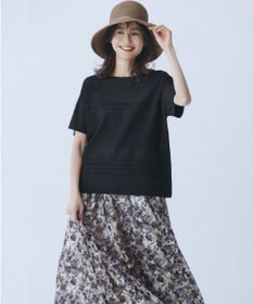 自由区 L 【ウエストゴム・洗える】オルタンシアフルールプリント スカート