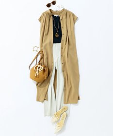 23区 S 【前後着用可能】フィブリルツイル ギャザー ワンピース