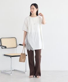earth music&ecology アシメレースビッグTシャツ