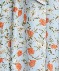 Tiaclasse 【洗える】異素材を組み合わせた花柄リブニットコンビワンピース