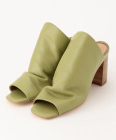 GRACE CONTINENTAL レザースタックヒールサンダル