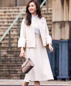 組曲 L 【KUMIKYOKU NAVY】スタンドフリルシャーティング ブラウス