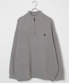 WEGO U.S. POLO ASSN.|別注畔編みハーフジップセーター