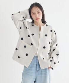 earth music&ecology 【予約】ダブルジップドットカーディガン